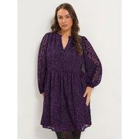 Yours Womens Curve Split Neck Button Front Dress - Red