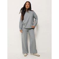 Pixiegirl Womens Petite Loop Back Sweatshirt Set - Grey