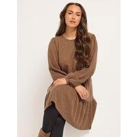 Yours Womens Curve Drop Waist Stretch Midi Dress - Brown