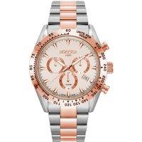 Roamer Of Switzerland Mens Monza 100 Swiss Two Tone Chronograph Watch - Silver