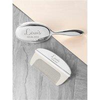 Treat Republic Personalised Classic Silver Plated Baby Brush And Comb Set