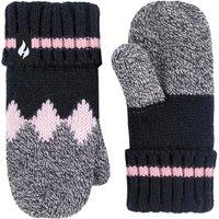 Heat Holders Girls Kids Nordic Dream Heatweaver Lined Hat & Mittens Set - Black