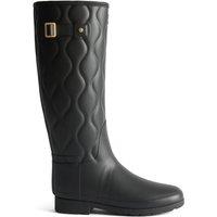 Hunter Womens Tall Refined Onionquilt Waterproof Matte Wellington Boots - Black