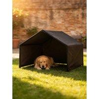 Pawhut Outdoor Dog House With Weatherproof Canopy Black
