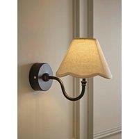 Valuelights Lowe Matte Black Rechargeable Wall Light With Florie Natural Shade