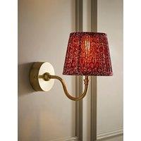 Valuelights Lowe Brushed Gold Rechargeable Wall Light Base With Burgandy Floral Pleated Shade