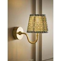 Valuelights Lowe Brushed Gold Rechargeable Wall Light Base With Floral Pleated Shade
