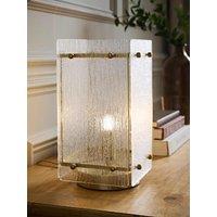 Valuelights Darcy Brushed Gold Frosted Table Lamp With Bulb