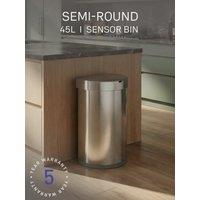 Simplehuman 45L Semi-Round Sensor Bin, Brushed Stainless Steel