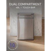 Simplehuman 48L Touch-Bar Recycling Bin, Brushed Stainless Steel