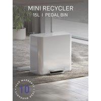 Simplehuman 15L Mini Recycling Pedal Bin, White