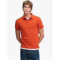 Superdry Mens Classic Pique Relaxed Fit Cotton Polo Shirt - Orange