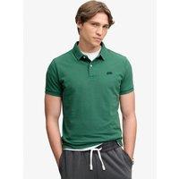 Superdry Mens Classic Pique Relaxed Fit Cotton Polo Shirt - Green