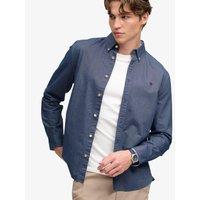 Superdry Mens Preppy Oxford Relaxed Fit Long Sleeve Shirt - Blue