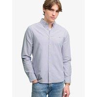 Superdry Mens Preppy Oxford Relaxed Fit Mini Stripe Shirt - Light Purple