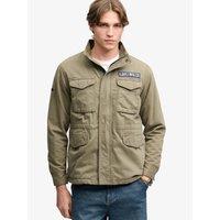 Superdry Mens Military Borg M65 Relaxed Fit Pocket Jacket - Khaki