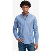 Superdry Mens Preppy Oxford Relaxed Fit Long Sleeve Shirt - Blue
