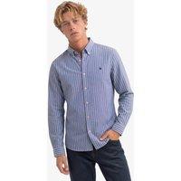 Superdry Mens Preppy Oxford Relaxed Fit Long Sleeve Striped Shirt - Navy