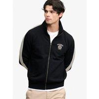 Superdry Mens Loose Full Zip Ribbed Cuff Track Top - Black