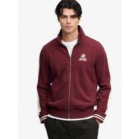 Superdry Mens Athletic Club Loose Fit Full Zip Track Top - Red