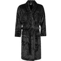 Heat Holders Mens Plush Fleece Shawl Collar Dressing Gown - Black