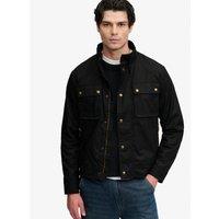 Superdry Mens Wax Cropped Racer Two-Way Zip 5-Pocket Jacket - Black