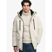 Superdry Mens City Quilted Lined Two-Way Zip Parka - Dark Cream