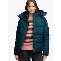 Superdry Womens Premium Ripstop Hooded Puffer Jacket - Dark Green