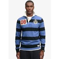 Superdry Monogram Stripe Rugby Polo Shirt - Blue