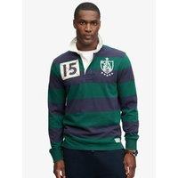 Superdry Monogram Stripe Rugby Polo Shirt - Navy