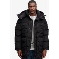 Superdry Mens Everest Expedition Slim Fit Padded Parka - Black