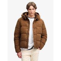 Superdry Premium Hood Cord Puffer Jacket - Brown