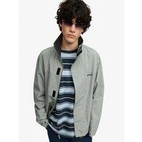 Superdry Mens High Neck Relaxed Fit Ripstop Jacket - Light Grey