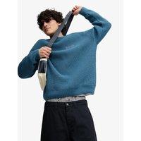 Superdry Mens Ribbed Boxy Crew Neck Jumper - Blue