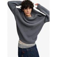 Superdry Mens Rib Boxy Relaxed Fit Jumper - Grey