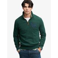 Superdry Mens Company Logo Half Zip Sweatshirt - Green