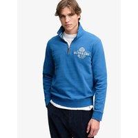 Superdry Mens Company Logo Half Zip Sweatshirt - Blue