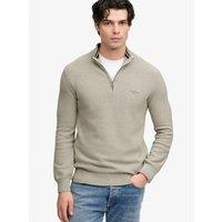 Superdry Mens Honeycomb Texture Half Zip Jumper - Grey