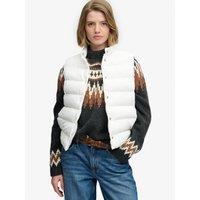 Superdry Womens Slim Fit Padded Snap Gilet - White