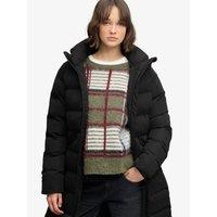 Superdry Womens City Longline Relaxed Fit Hooded Jacket - Black
