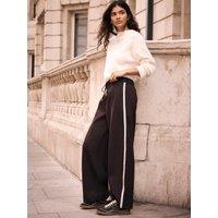 Mint Velvet Womens Stripe Barrel Trouser - Brown