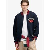 Superdry Mens Vintage Athletic Relaxed Fit Zip Bomber Jacket - Navy
