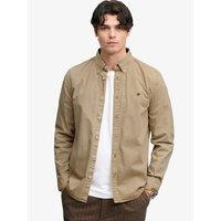Superdry Garment Dyed Long Sleeve Shirt - Brown
