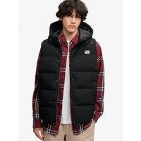 Superdry Mens Everest Padded Hooded Gilet - Black