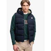Superdry Mens Everest Hooded Relaxed Fit Padded Gilet - Navy