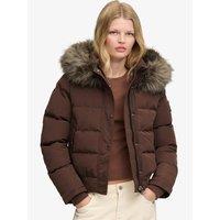 Superdry Womens Everest Detachable Hood Bomber Jacket - Brown