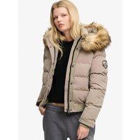 Superdry Womens Everest Padded Hooded Bomber Jacket - Brown