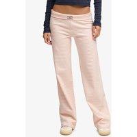 Superdry Womens Athletic Essentials Stripe Low Rise Jersey Trousers - Pink