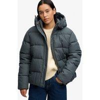 Superdry Superdry Premium Hood Check Puffer Jacket - Green