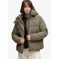 Superdry Superdry Premium Hood Check Puffer Jacket - Brown